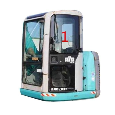 উচ্চ প্রভাব শক্তি KOBELCO এক্সকাভেটর গ্লাস 5 মিমি পুরু বাম দরজা উপরে অবস্থান নং 1