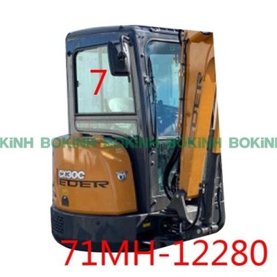 71MH-12280 HYUNDAI এক্সকাভেটর উইন্ডো প্রতিস্থাপন ডান পাশের অবস্থান নং 7 টেম্পারড গ্লাস