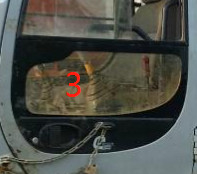 4457174 HITACHI এক্সকাভেটর গ্লাস ক্যাব উইন্ডো বাম পাশের সোজা অবস্থান নং 2 টেম্পারড গ্লাস