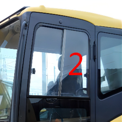 নমন প্রতিরোধী KOMATSU খননকারী ক্যাব গ্লাস বাম পাশের অবস্থান সোজা নং 2