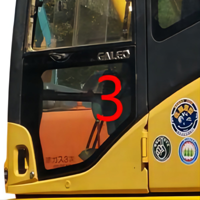 OEM KOMATSU ক্যাব গ্লাস বাম দরজা নিম্ন অবস্থান নং 3 ডিগার উইন্ডো প্রতিস্থাপন