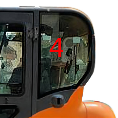 DX60-9 DX70 DOOSAN গ্লাস বাম দরজা পিছনের অবস্থান নং 4
