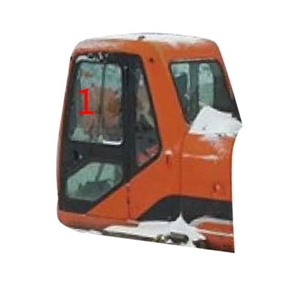 DX220LC-7 DX225LC-9 DOOSAN গ্লাস বাম তির্যক পাশের অবস্থান নং 1 টেম্পারড এক্সকাভেটর ক্যাব গ্লাস