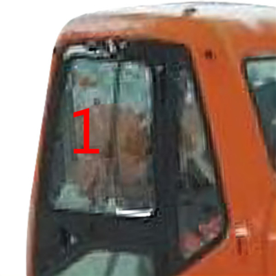 DX220LC-7 DX225LC-9 DOOSAN গ্লাস বাম তির্যক পাশের অবস্থান নং 1 টেম্পারড এক্সকাভেটর ক্যাব গ্লাস