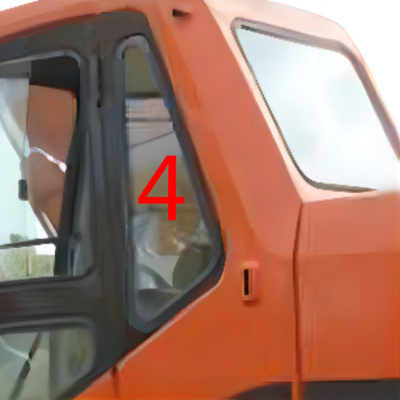 উইন্ডশীল্ডের জন্য ISO টেম্পারড গ্লাস DOOSAN বাম দরজার পিছনের অবস্থান নং 4