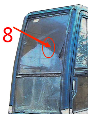 কোবেলকো রাইট সাইড এক্সকাভেটর ক্যাব গ্লাস 5 মিমি উইন্ডশিল্ড টেম্পারড গ্লাস পজিশন নং 8