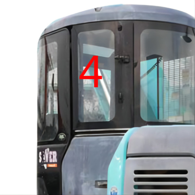 ভালো তাপীয় স্থিতিশীলতা KOBELCO এক্সকাভেটর গ্লাস বাম দরজা পিছনের অবস্থান নং 4