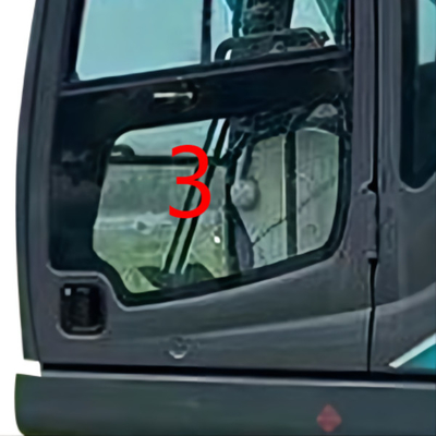 900mm KOBELCO এক্সকাভেটর গ্লাস বাম দরজা নিম্ন অবস্থান নং 3 উইন্ডশীল্ড