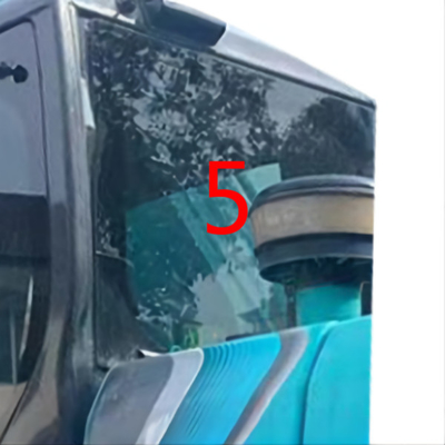 সাদা KOBELCO এক্সকাভেটর গ্লাস ব্যাক সাইড পজিশন নং 5 উইন্ডশীল্ড স্ল্যান্ট টেম্পারড গ্লাস