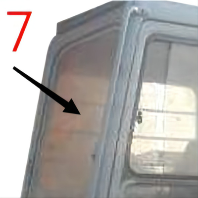 EX-1 EX120-1 EX200-1 হিটাচি এক্সক্যাভেটর গ্লাস ডান পাশের অবস্থান নং 7 টেম্পারড গ্লাস