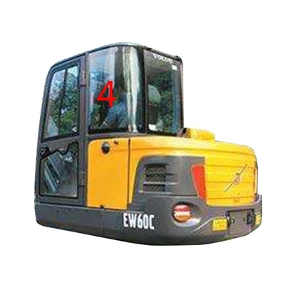 সাদা EC60C ভলভো উইন্ডশীল্ড গ্লাস বাম দরজা পিছনের অবস্থান নং 4 উইন্ডশীল্ড
