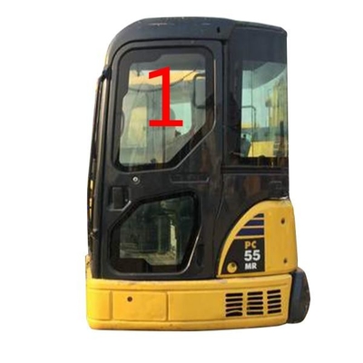 KOMATSU PC55MR ক্যাব গ্লাস বাম পাশের অবস্থান বিগ গ্লাস নং 1 5 মিমি পুরু টেম্পারড