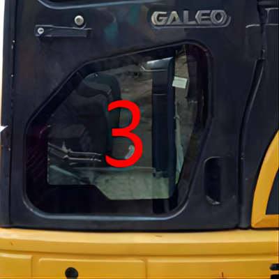 OEM KOMATSU PC55MR ক্যাব গ্লাস বাম দরজা নিম্ন অবস্থান নং 3 ডিগার উইন্ডো প্রতিস্থাপন