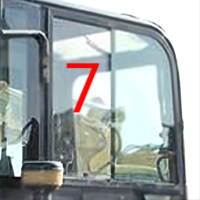 DOT KOMATSU PC55MR এক্সক্যাভেটর উইন্ডো প্রতিস্থাপন ডান পাশের অবস্থান নং 7