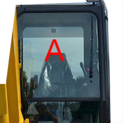 PC56-7 এক্সকাভেটর KOMATSU ক্যাব গ্লাস টেম্পারড উইন্ডশিল্ড ফ্রন্ট গ্লাস 5 মিমি পুরু