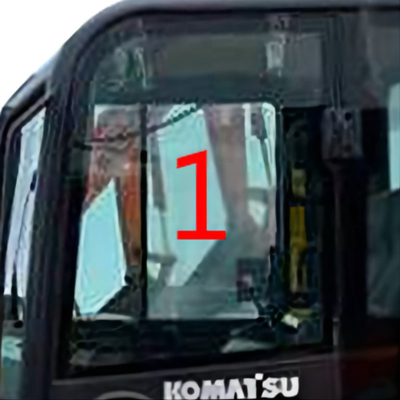 PC56-7 PC56 KOMATSU ক্যাব গ্লাস বাম পাশের অবস্থান নং 1 বিগ গ্লাস 5 মিমি পুরু