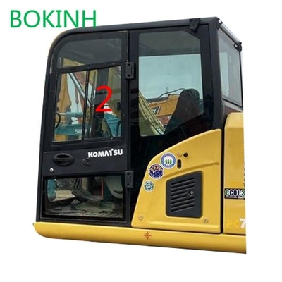 PC60-8 PC70-8 উইন্ডশীল্ড প্রতিস্থাপনের জন্য বাম টেম্পারড এক্সকাভেটর ক্যাব গ্লাস কোমাটসু