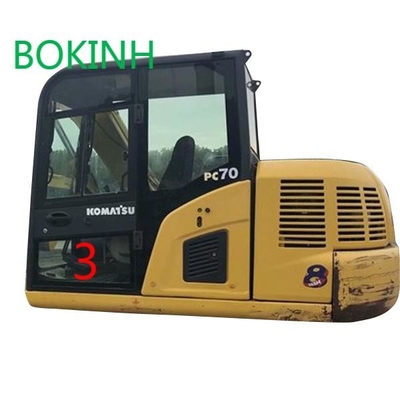 PC70-8 KOMATSU ক্যাব গ্লাস OEM বাম দরজা নিম্ন অবস্থান নং 3 খননকারী উইন্ডো প্রতিস্থাপন