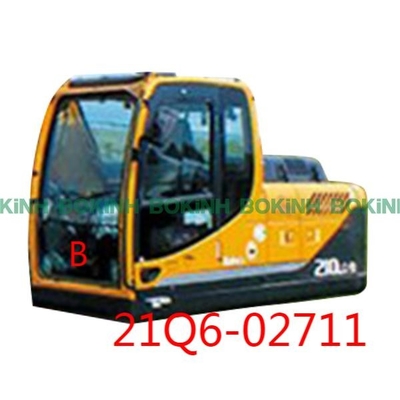 21Q6-02711 HYUNDAI এক্সকাভেটর ক্যাব টেম্পারড গ্লাস উইন্ডোর সামনের নিচের অবস্থান B